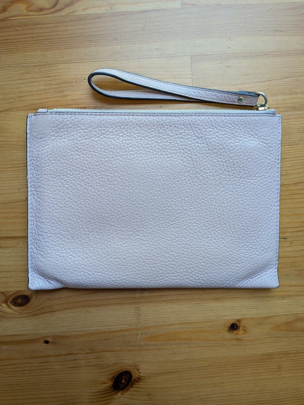 Michael Kors Pale Blush Pebbled Leather Wristlet Clutch - Picture 2 of 3